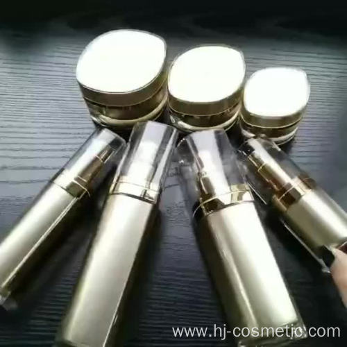 Wholesale luxurious acrylic round golden cosmetic bottle/jars with good price